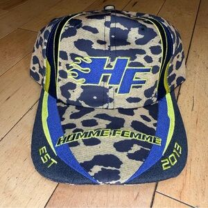Homme + Femme Blaze Racing Cap Cheetah and Blue  $75.00 Msrp (SOLD OUT) OS